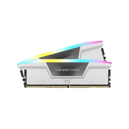 Barrette Mémoire CORSAIR VENGEANCE RGB DDR5 32 Go (2 x 16 Go) 6200 MHz CL36 - Blanc